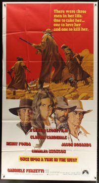 1d811 ONCE UPON A TIME IN THE WEST 3sh '69 Leone, art of Cardinale, Fonda, Bronson & Robards!