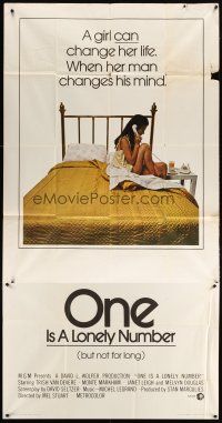 1d812 ONE IS A LONELY NUMBER 3sh '72 Trish Van Devere in nightie in bed alone!