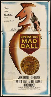 1d814 OPERATION MAD BALL 3sh '57 screwball comedy filmed entirely without Army co-operation!