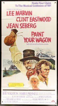 1d820 PAINT YOUR WAGON 3sh '69 art of Clint Eastwood, Lee Marvin & pretty Jean Seberg!