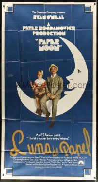 1d822 PAPER MOON int'l 3sh '73 great image of smoking Tatum O'Neal with dad Ryan O'Neal!