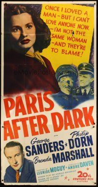1d823 PARIS AFTER DARK 3sh '43 George Sanders, Brenda Marshall & Philip Dorn in WWII France!