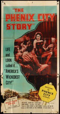 1d832 PHENIX CITY STORY 3sh '55 classic noir, it took the military to subdue their sin!