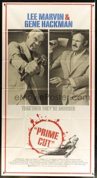 1d842 PRIME CUT 3sh '72 Lee Marvin w/machine gun, Gene Hackman w/cleaver, together they're murder!