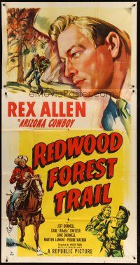1d853 REDWOOD FOREST TRAIL 3sh '50 cool close up art of Arizona Cowboy Rex Allen!