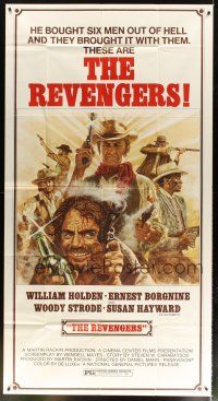 1d855 REVENGERS 3sh '72 Tom Jung art of cowboys William Holden, Ernest Borgnine & Woody Strode!