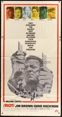 1d859 RIOT int'l 3sh '69 Jim Brown & Gene Hackman escape from jail, ugliest prison riot in history!