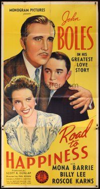 1d860 ROAD TO HAPPINESS 3sh '42 pretty Mona Barrie & John Boles in his greatest love story!