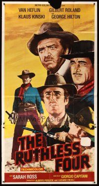 1d867 RUTHLESS FOUR  3sh '69 Van Heflin, Gilbert Roland, Klaus Kinski, spaghetti western!