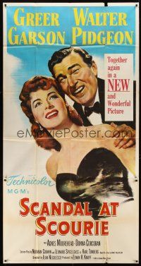 1d871 SCANDAL AT SCOURIE 3sh '53 great close up art of smiling Greer Garson & Walter Pidgeon!