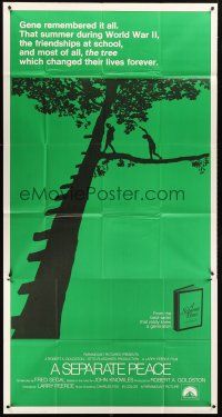 1d876 SEPARATE PEACE int'l 3sh '72 John Knowles classic, cool silhouette image of children in tree!