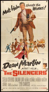 1d883 SILENCERS 3sh '66 different art of Dean Martin with gun & camera + the sexy Slaygirls!