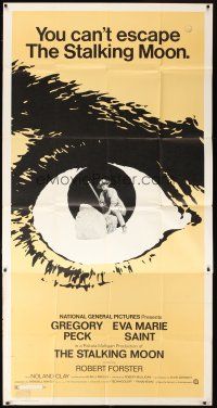 1d904 STALKING MOON 3sh '68 Gregory Peck, Eva Marie Saint, cool eyeball artwork!