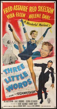1d928 THREE LITTLE WORDS 3sh '50 art of Fred Astaire, Red Skelton & super sexy dancing Vera-Ellen!
