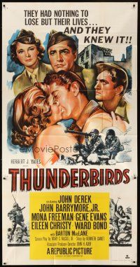 1d931 THUNDERBIRDS 3sh '52 John Derek & John Barrymore had nothing to lose but their lives!