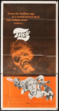 1d943 TROG int'l 3sh '70 Joan Crawford & prehistoric monsters, wacky horror explodes into today!