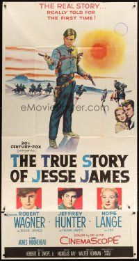 1d948 TRUE STORY OF JESSE JAMES 3sh '57 Nicholas Ray, Robert Wagner, Jeffrey Hunter, Hope Lange