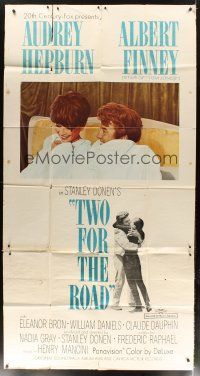 1d950 TWO FOR THE ROAD 3sh '67 Audrey Hepburn & Albert Finney in bed, directed by Stanley Donen!