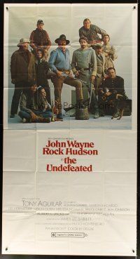 1d954 UNDEFEATED 3sh '69 great Civil War cast portrait with John Wayne & Rock Hudson!