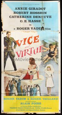 1d962 VICE & VIRTUE 3sh '62 Roger Vadim, Catherine Deneuve, Annie Girardot