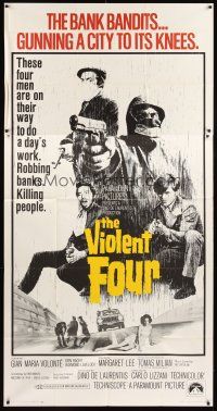 1d965 VIOLENT FOUR 3sh '68 Gian Maria Volonte, the bank bandits gunning a city to its knees!