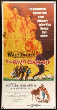 1d982 WILD COUNTRY 3sh '71 Disney, artwork of Vera Miles, Ron Howard and brother Clint Howard!
