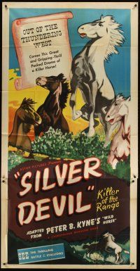 1d983 WILD HORSE 3sh R45 Silver Devil, Peter B. Kyne, cool stallion art, Hoot Gibon not billed!