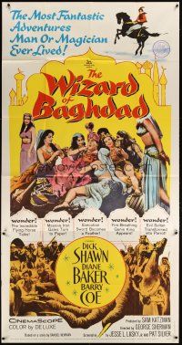1d988 WIZARD OF BAGHDAD 3sh '60 great image of Dick Shawn in sexy Arabian harem!