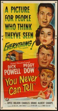 1d992 YOU NEVER CAN TELL 3sh '51 Dick Powell is a reincarnated dog who inherited a fortune!