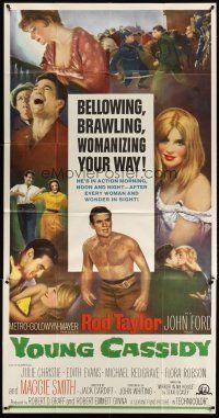 1d994 YOUNG CASSIDY 3sh '65 John Ford, bellowing, brawling, womanizing Rod Taylor!