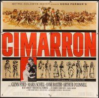1d155 CIMARRON 6sh '60 directed by Anthony Mann, Glenn Ford, Maria Schell, cool artwork!