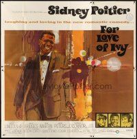 1d174 FOR LOVE OF IVY 6sh '68 Daniel Mann directed, cool artwork of Sidney Poitier!