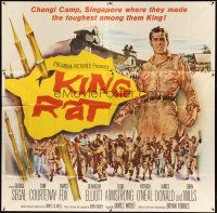 1d197 KING RAT 6sh '65 art of George Segal & Tom Courtenay, James Clavell, World War II POWs!