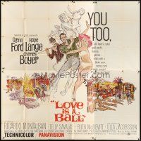 1d210 LOVE IS A BALL 6sh '63 art of full-length Glenn Ford & Hope Lange in sexy bikini!