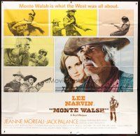 1d220 MONTE WALSH int'l 6sh '70 super close up of cowboy Lee Marvin & pretty Jeanne Moreau!