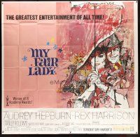1d221 MY FAIR LADY int'l 6sh R69 classic art of Audrey Hepburn & Rex Harrison by Bob Peak!