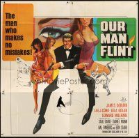 1d229 OUR MAN FLINT 6sh '66 Bob Peak art of James Coburn, sexy James Bond spy spoof!