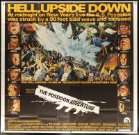 1d236 POSEIDON ADVENTURE 6sh '72 art of Gene Hackman & cast escaping by Mort Kunstler!