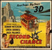 1d248 SECOND CHANCE 6sh '53 first time - big stars Robert Mitchum & Linda Darnell in 3-D!