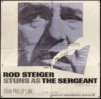 1d249 SERGEANT int'l 6sh '68 super close up of gay Rod Steiger, from the novel by Dennis Murphy!