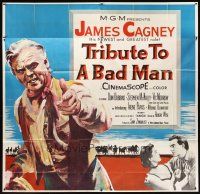 1d268 TRIBUTE TO A BAD MAN 6sh '56 great art of cowboy James Cagney, pretty Irene Papas!