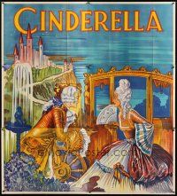 1d156 CINDERELLA stage play English 6sh '30s different Crossley stone litho of castle & carriage!