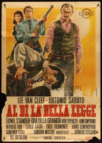 1d291 BEYOND THE LAW Italian 1p '67 Sandro Symeoni spaghetti western art of Lee Van Cleef!
