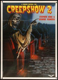 1d312 CREEPSHOW 2 Italian 1p '87 Tom Savini, great Winters artwork of skeleton guy in theater!