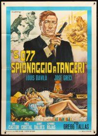 1d320 ESPIONAGE IN TANGIER Italian 1p '65 cool secret agent artwork by Rodolfo Gasparri!