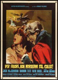 1d322 FEARLESS VAMPIRE KILLERS Italian 1p '67 Polanski, Nano art of sexy Sharon Tate attacked!