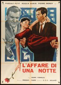 1d348 IT HAPPENED ALL NIGHT Italian 1p '60 Henri Verneuil's L'Affaire d'une nuit, art by Donelli!