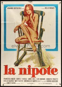 1d356 LA NIPOTE Italian 1p '74 different art of sexy Francesca Muzlo naked on rocking chair!