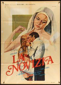 1d358 LA NOVIZIA no credit Italian 1p '75 outrageous art of half-naked nun Gloria Guida by Crovato!