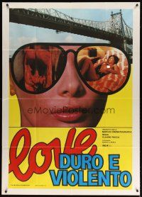 1d373 LOVE DURO E VIOLENTO Italian 1p '85 sexy image of naked woman in sunglasses reflection!